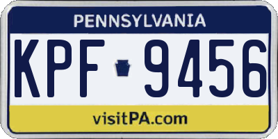PA license plate KPF9456
