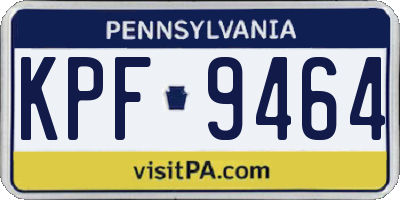 PA license plate KPF9464