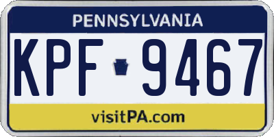 PA license plate KPF9467