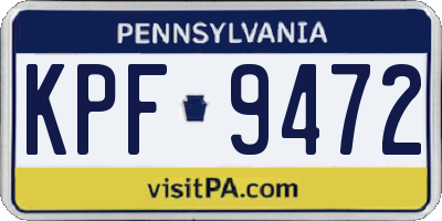 PA license plate KPF9472