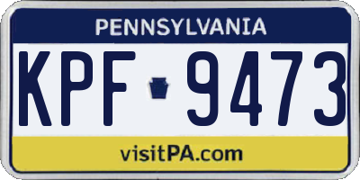 PA license plate KPF9473