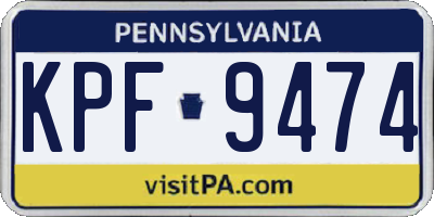 PA license plate KPF9474