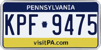 PA license plate KPF9475
