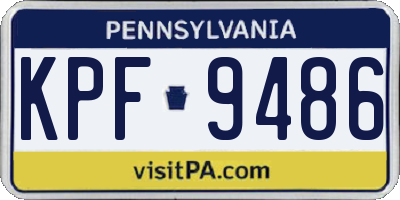 PA license plate KPF9486