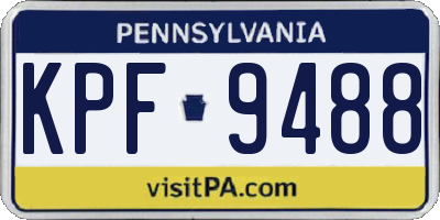 PA license plate KPF9488