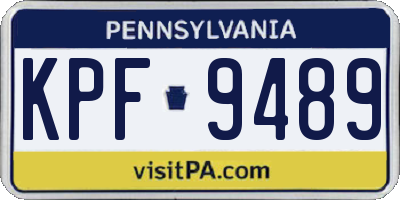 PA license plate KPF9489