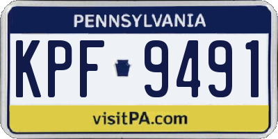 PA license plate KPF9491