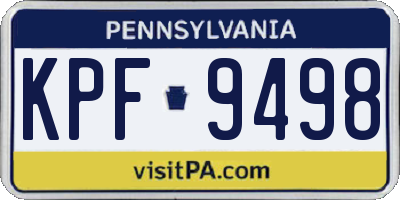 PA license plate KPF9498