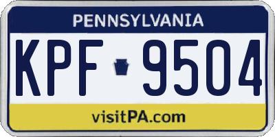 PA license plate KPF9504