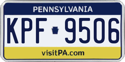 PA license plate KPF9506