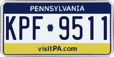 PA license plate KPF9511