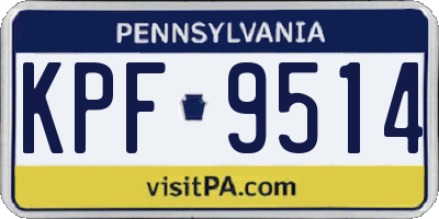 PA license plate KPF9514