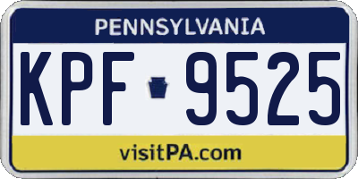 PA license plate KPF9525