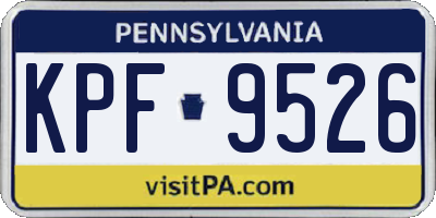 PA license plate KPF9526