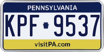 PA license plate KPF9537