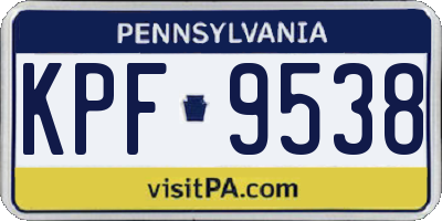 PA license plate KPF9538