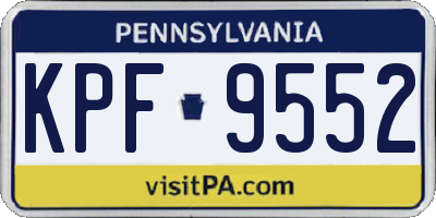 PA license plate KPF9552