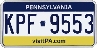 PA license plate KPF9553