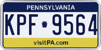 PA license plate KPF9564