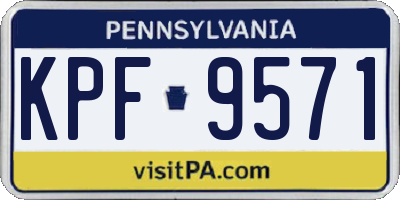 PA license plate KPF9571