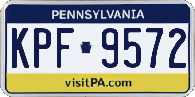 PA license plate KPF9572