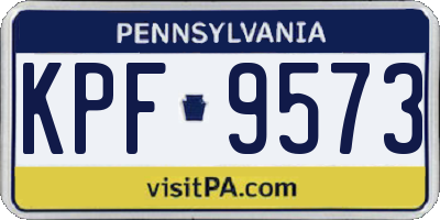 PA license plate KPF9573