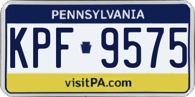 PA license plate KPF9575