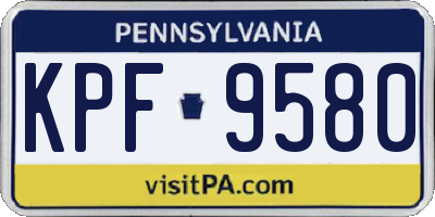 PA license plate KPF9580