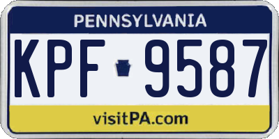 PA license plate KPF9587