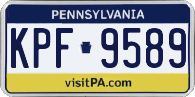 PA license plate KPF9589