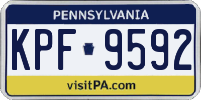 PA license plate KPF9592