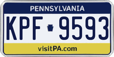 PA license plate KPF9593