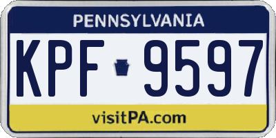 PA license plate KPF9597