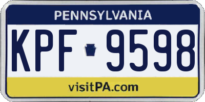 PA license plate KPF9598
