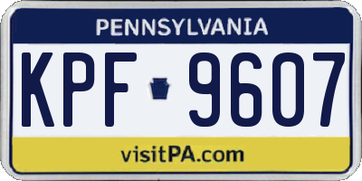PA license plate KPF9607
