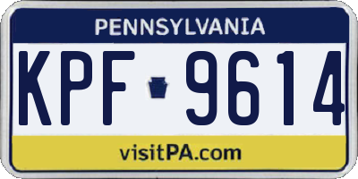 PA license plate KPF9614