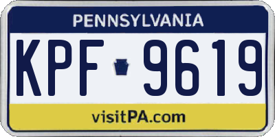 PA license plate KPF9619