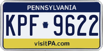 PA license plate KPF9622