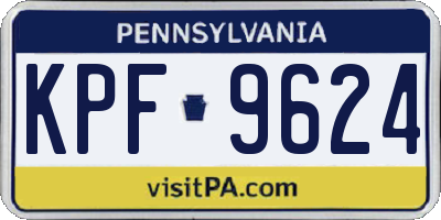 PA license plate KPF9624