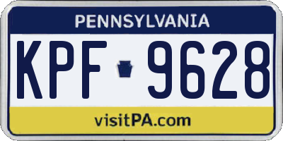 PA license plate KPF9628