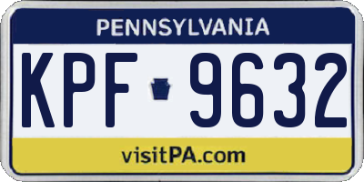 PA license plate KPF9632