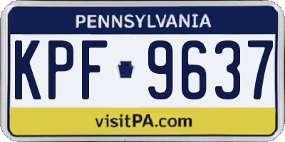 PA license plate KPF9637