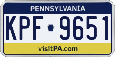 PA license plate KPF9651
