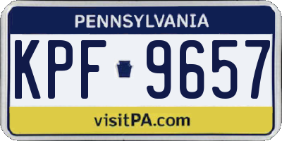 PA license plate KPF9657