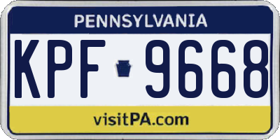 PA license plate KPF9668