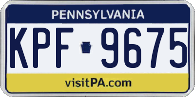 PA license plate KPF9675