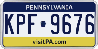 PA license plate KPF9676