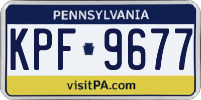 PA license plate KPF9677
