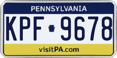 PA license plate KPF9678