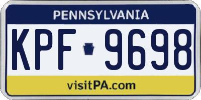 PA license plate KPF9698